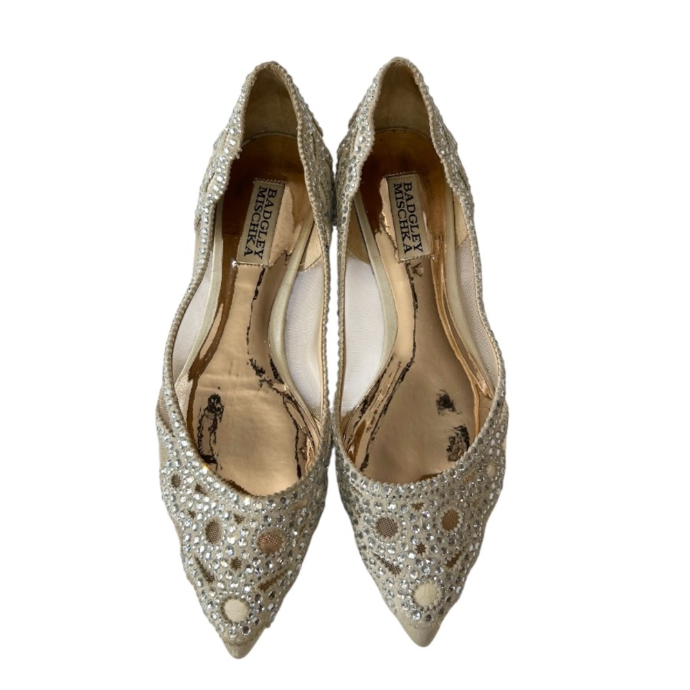 Badgley Mischka Gigi Pointed Toe Flat Evening Shoe